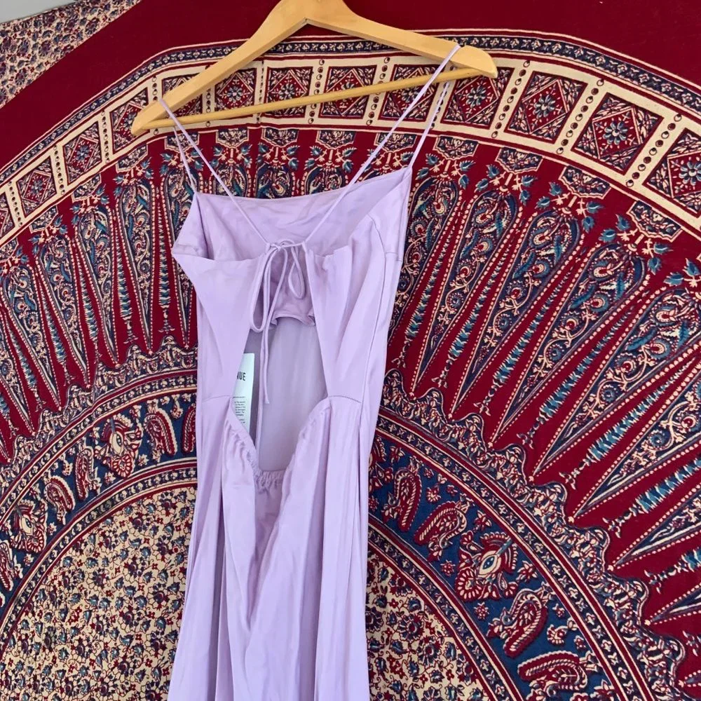 NWT Djerf Avenue Dream Dress Maxi Iris Purple Silk-Like Size Medium - Picture 9 of 16